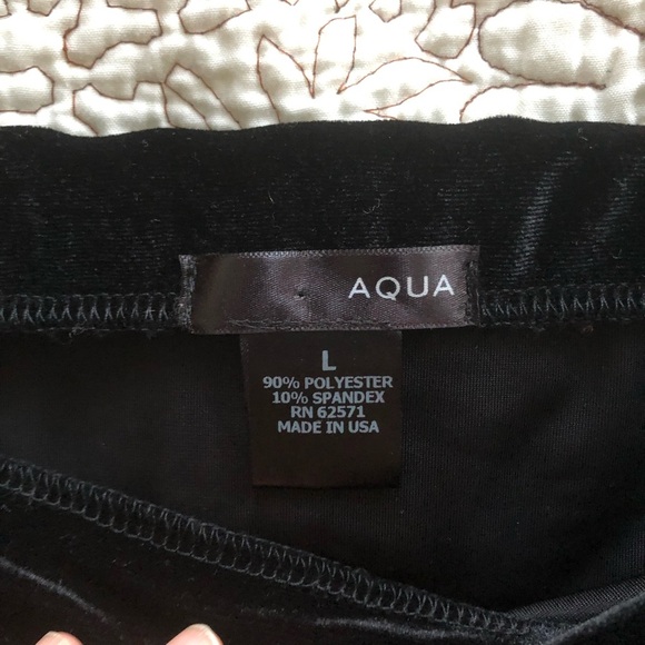 AQUA Velvet Off-Shoulder Black Blouse - Picture 4 of 8